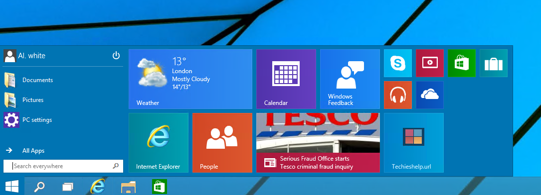 Windows 10 изменить размер звездного меню