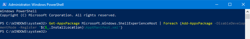Значок управления громкостью панели задач Windows 10 не работает - переустановите shellexperiencehost