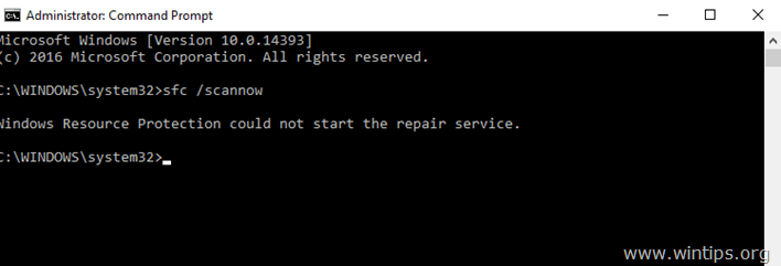 Windows Resource Protection не удалось запустить службу восстановления