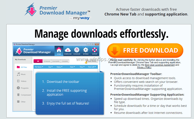 удалить Premier Download Manager