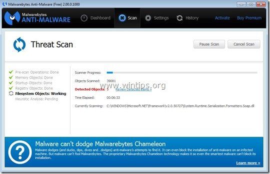 Malwarebytes-сканирования