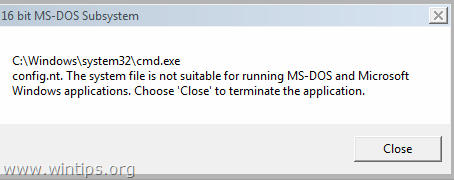 Системный файл не подходит для работы MS-DOS