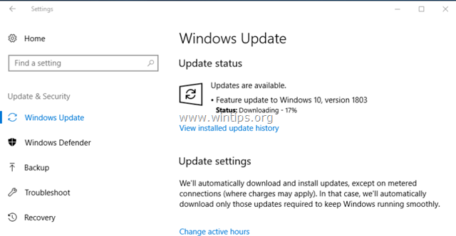 FIX Windows 10 Update 1803 не удается установить