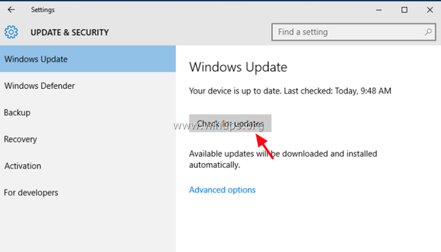 Windows 10 проверить наличие обновлений