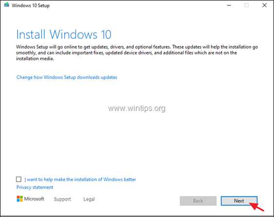Установите Windows 10