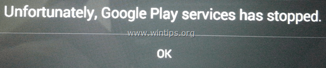 Сервисы Google Play остановлены